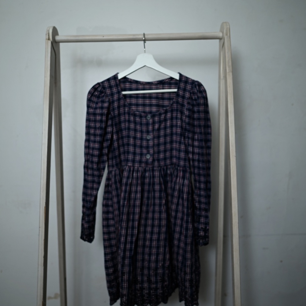 blue and red plaid urban outfitters dress